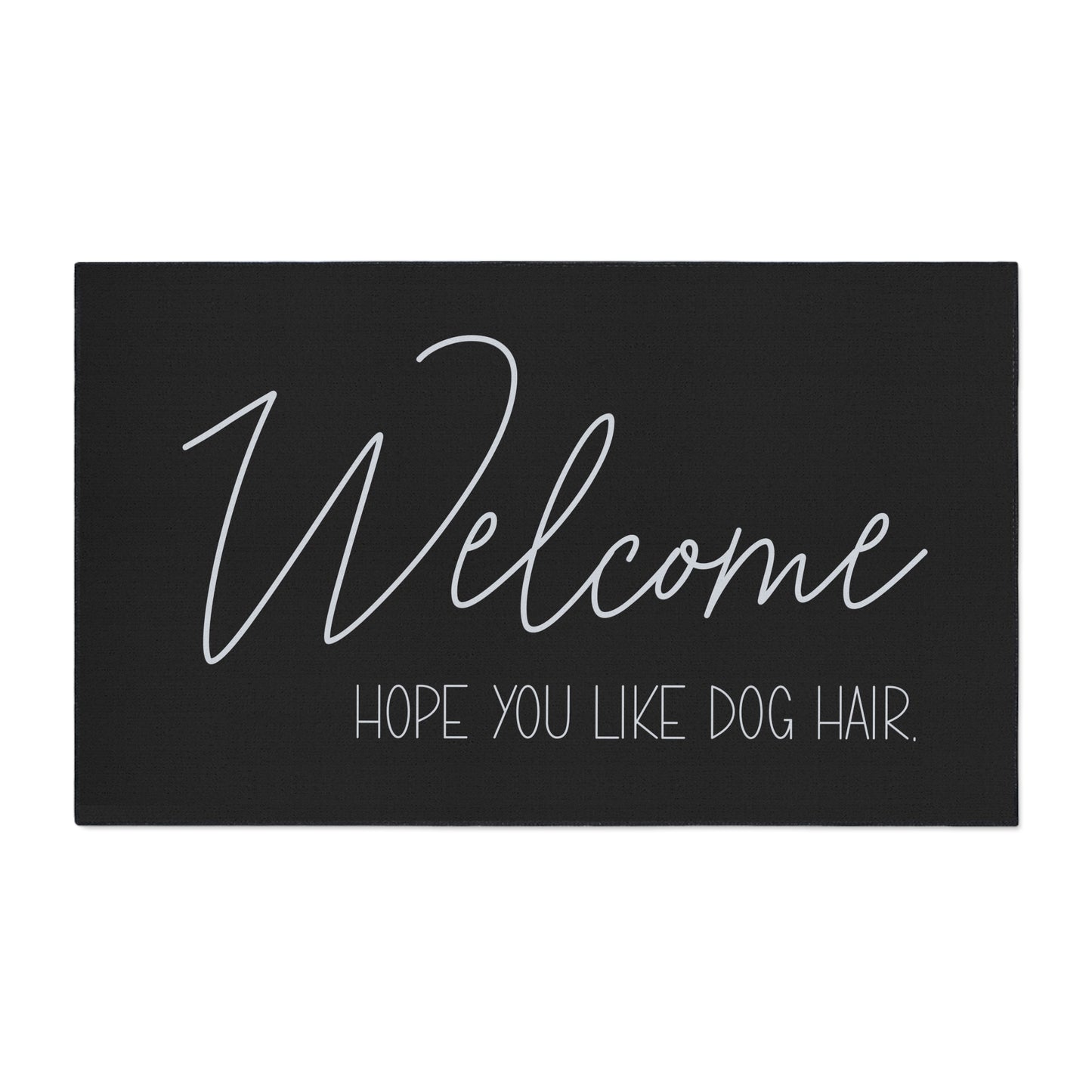 Welcome Floor Mat with Dog Hair Humor
