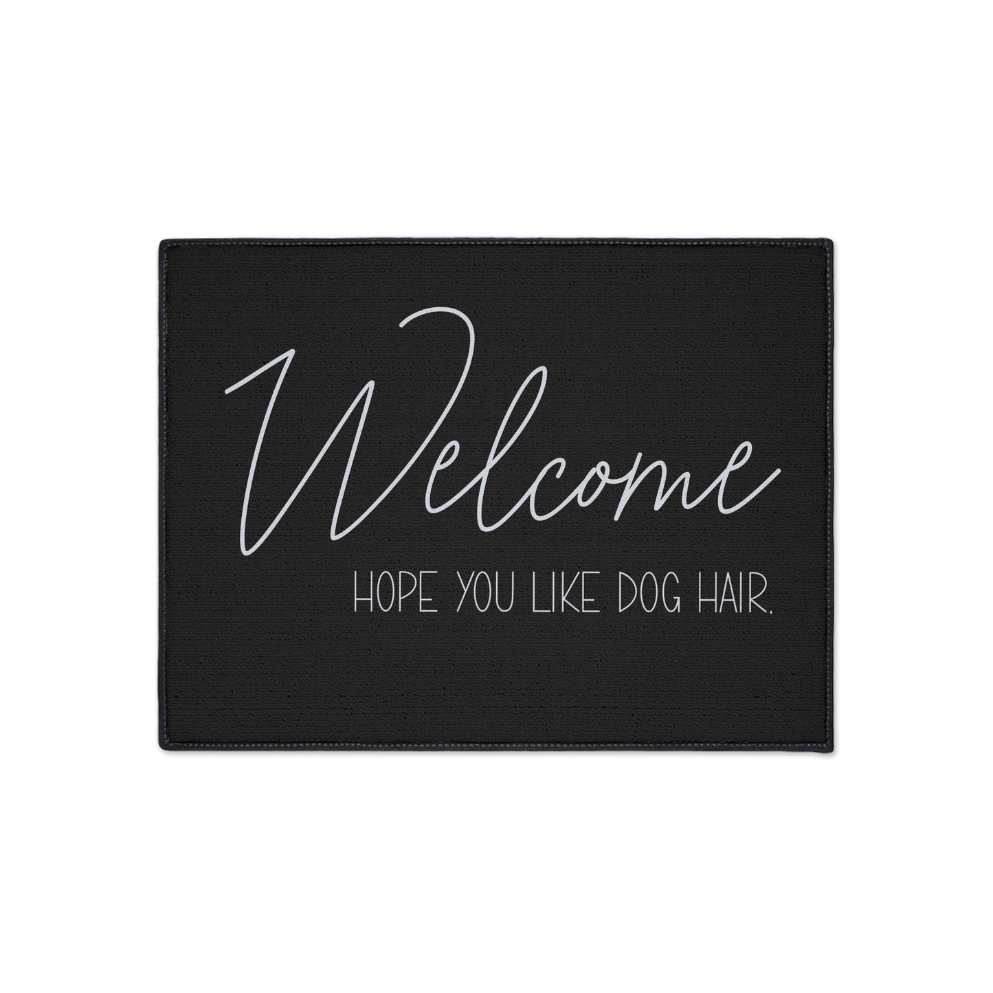 Welcome Floor Mat with Dog Hair Humor