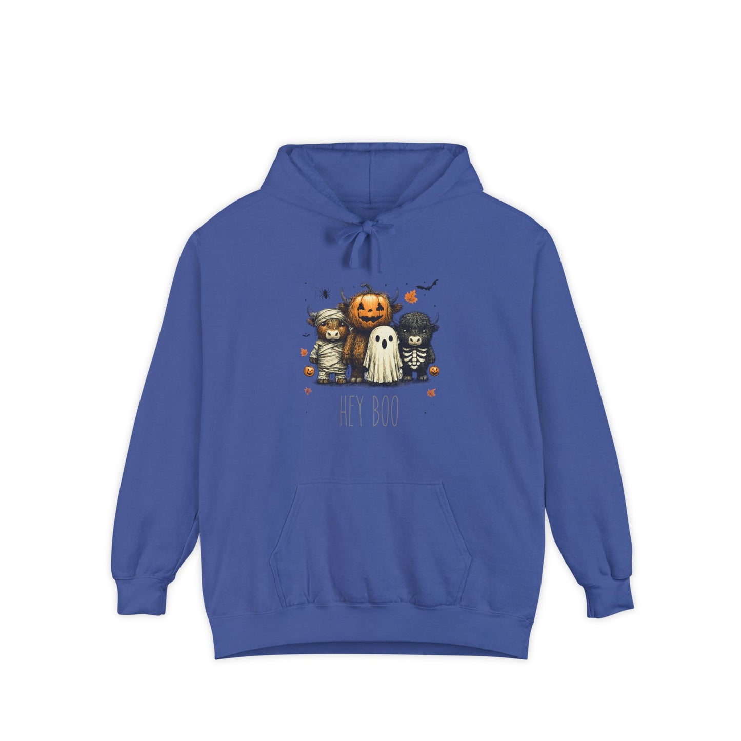 Highland Cow Halloween Hoodie, Comfort Colors 1567 Unisex Garment-Dyed Sweatshirt, Cute Costume Cow, Cozy Fall Hoodie