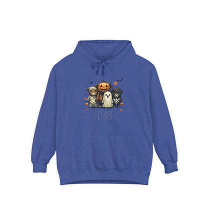 Highland Cow Halloween Hoodie, Comfort Colors 1567 Unisex Garment-Dyed Sweatshirt, Cute Costume Cow, Cozy Fall Hoodie