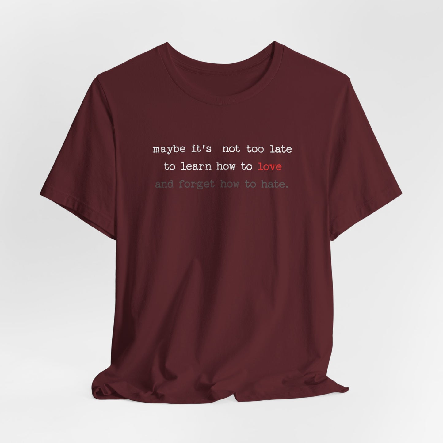 Love Quote Unisex Tee, Crazy Train Lyrics Graphic Shirt, Inspirational Short Sleeve Top