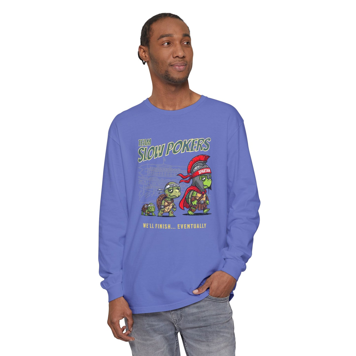 Spartan Slow Pokers Turtle Long Sleeve Tee | Front & Back Print