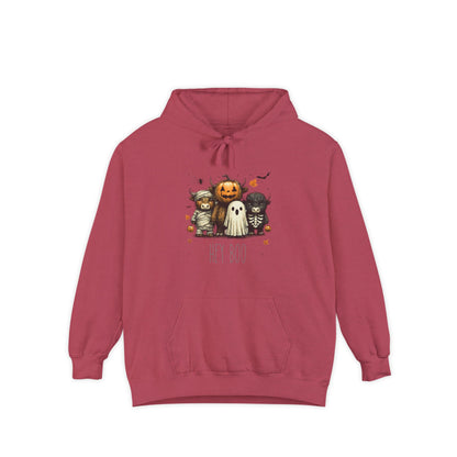 Highland Cow Halloween Hoodie, Comfort Colors 1567 Unisex Garment-Dyed Sweatshirt, Cute Costume Cow, Cozy Fall Hoodie