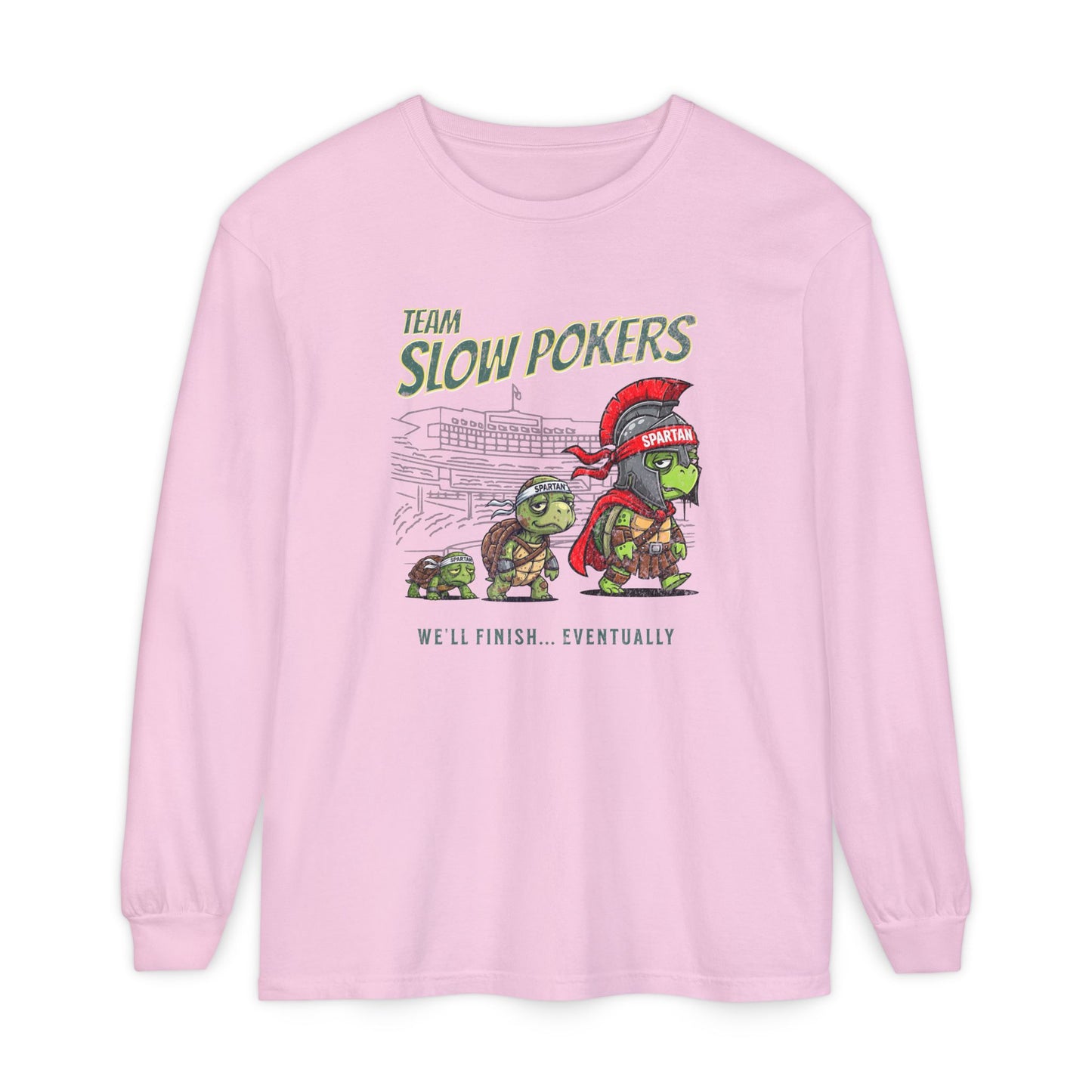 Spartan Slow Pokers Turtle Long Sleeve Tee | Front & Back Print