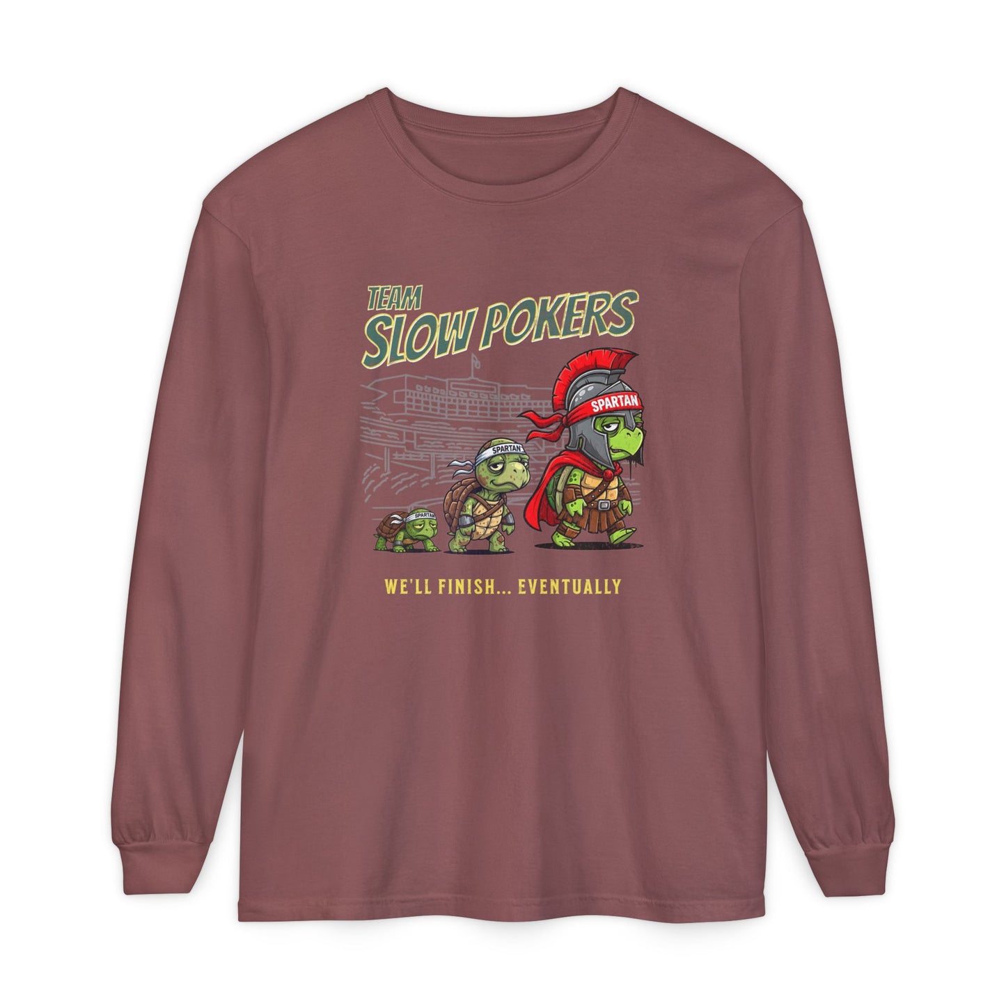 Spartan Slow Pokers Turtle Long Sleeve Tee | Front & Back Print
