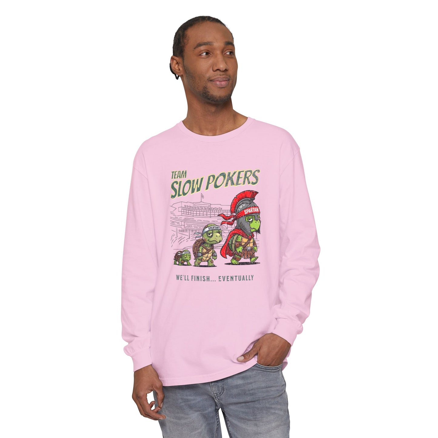 Spartan Slow Pokers Turtle Long Sleeve Tee | Front & Back Print