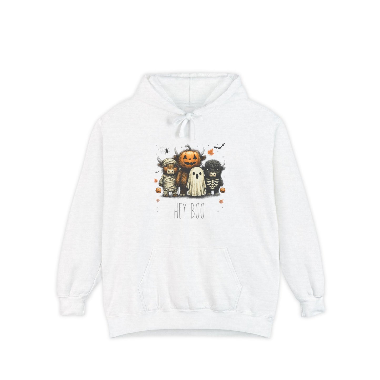 Highland Cow Halloween Hoodie, Comfort Colors 1567 Unisex Garment-Dyed Sweatshirt, Cute Costume Cow, Cozy Fall Hoodie