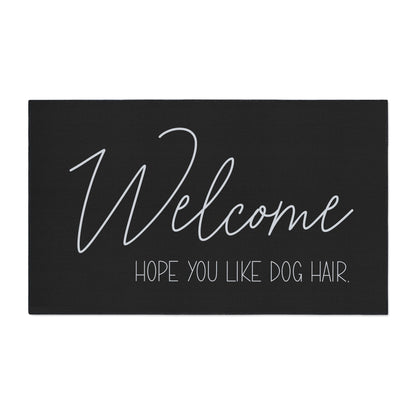 Welcome Floor Mat with Dog Hair Humor