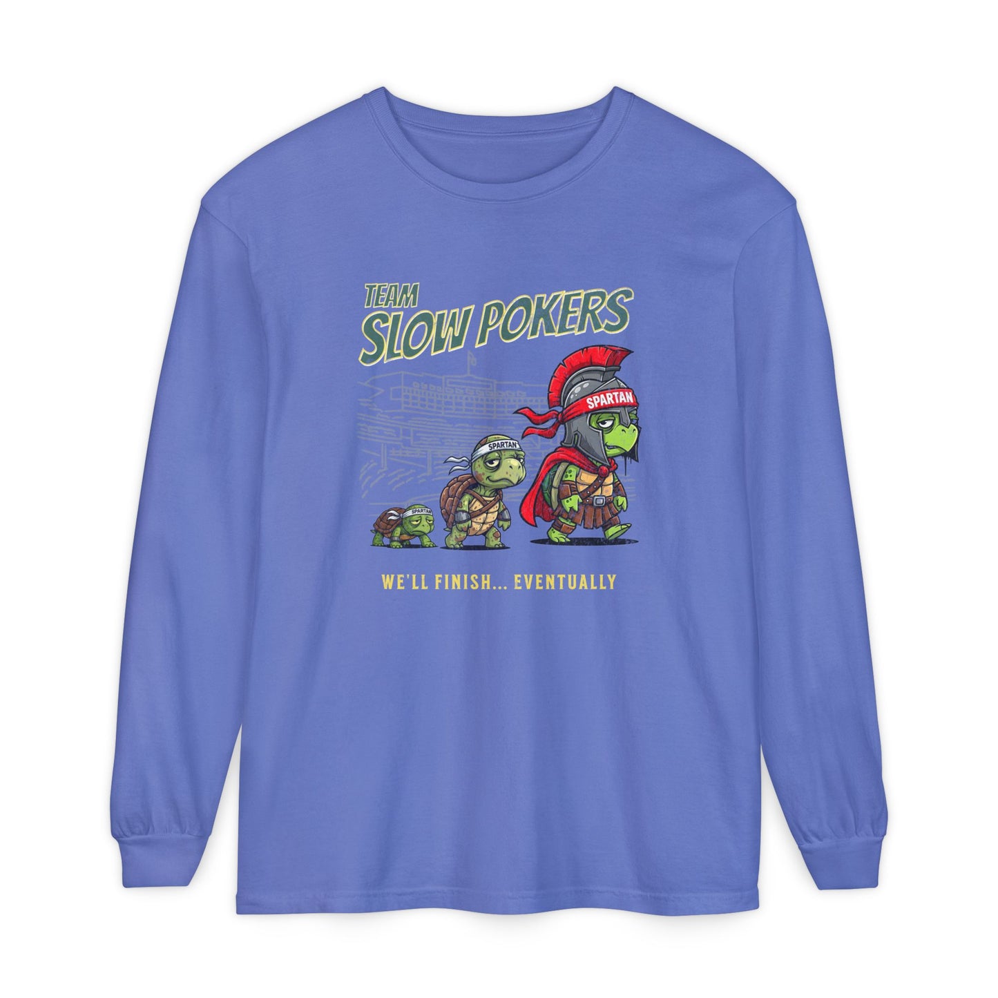 Spartan Slow Pokers Turtle Long Sleeve Tee | Front & Back Print