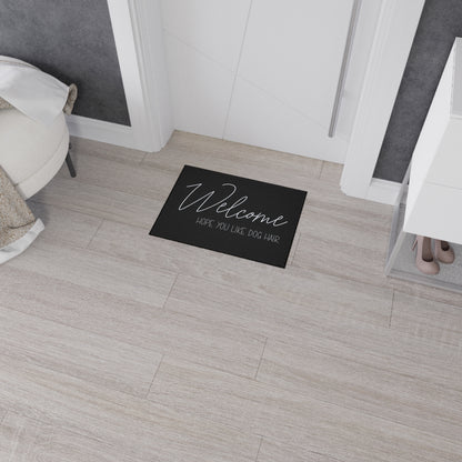 Welcome Floor Mat with Dog Hair Humor