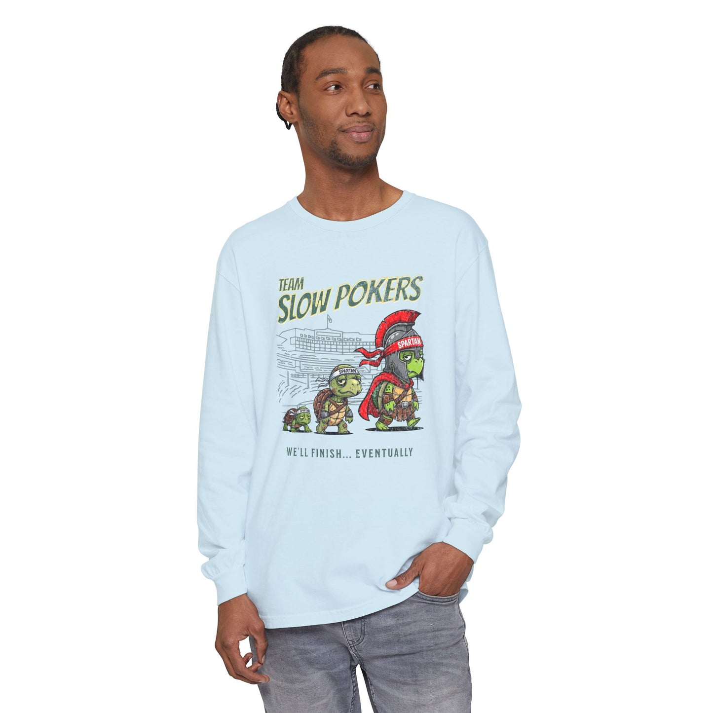 Spartan Slow Pokers Turtle Long Sleeve Tee | Front & Back Print