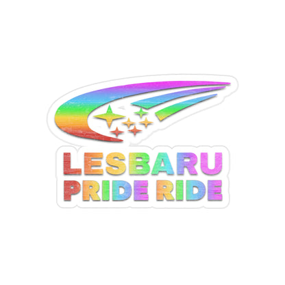 Lesbaru Pride Outdoor Clear Sticker, Subaru Enthusiasts, LGBTQ+ Car Decor, Die-Cut Decal, Vinyl Sticker