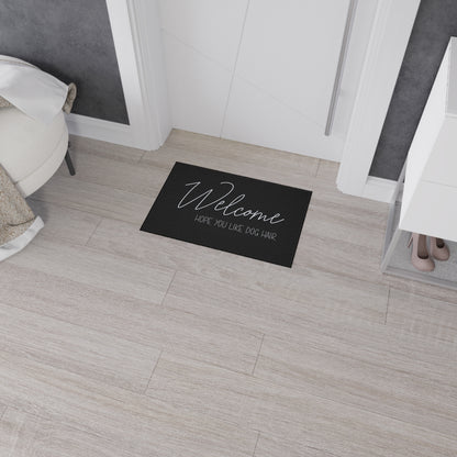 Welcome Floor Mat with Dog Hair Humor