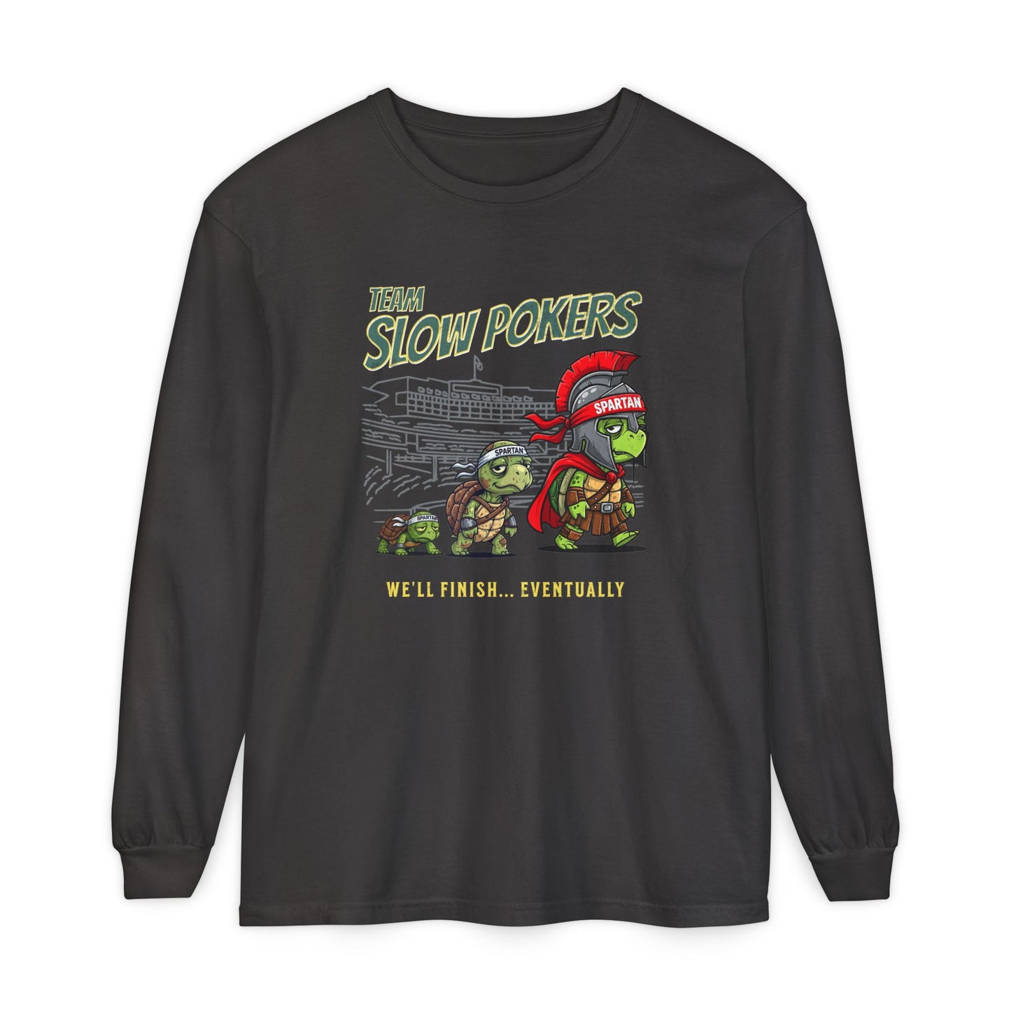 Spartan Slow Pokers Turtle Long Sleeve Tee | Front & Back Print