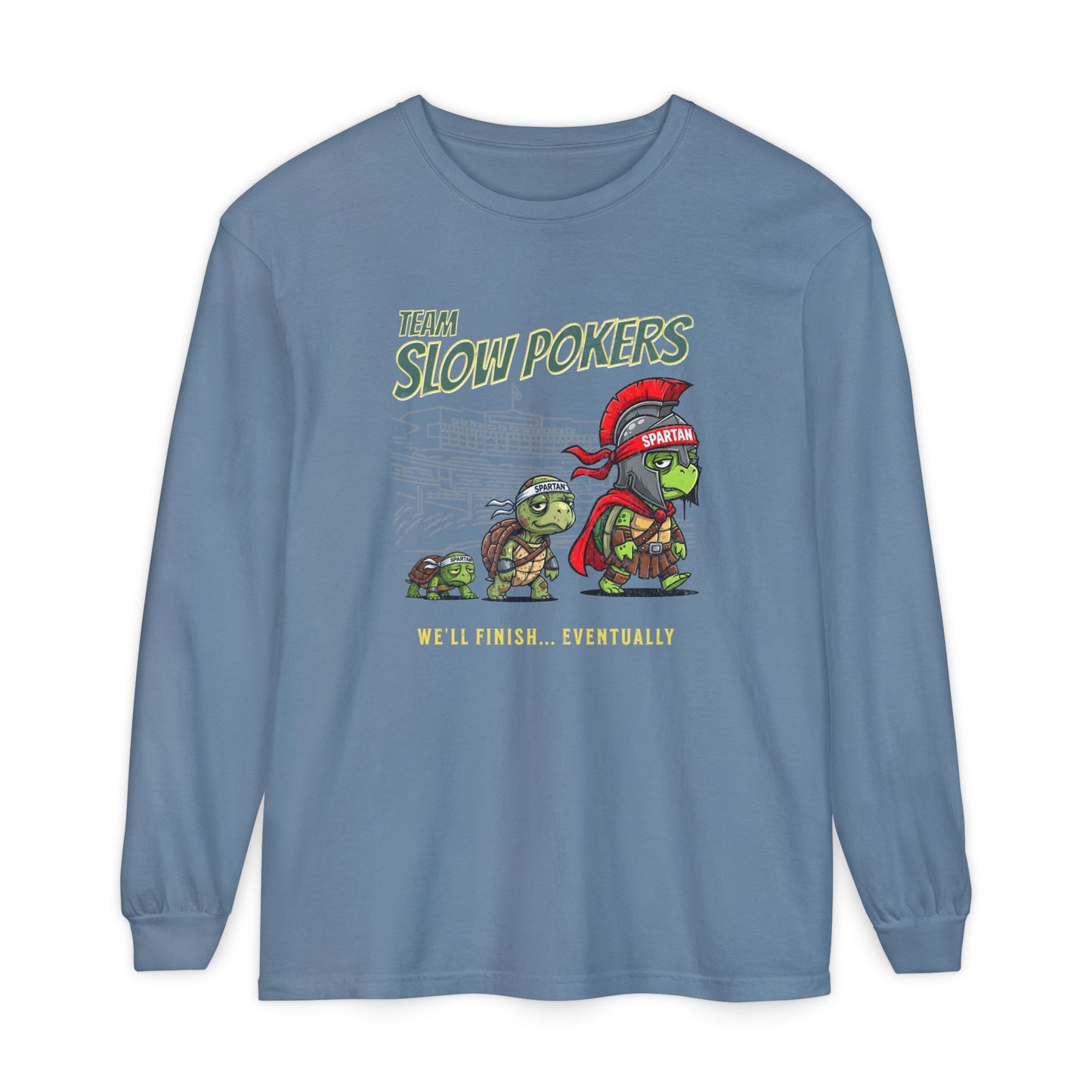 Spartan Slow Pokers Turtle Long Sleeve Tee | Front & Back Print