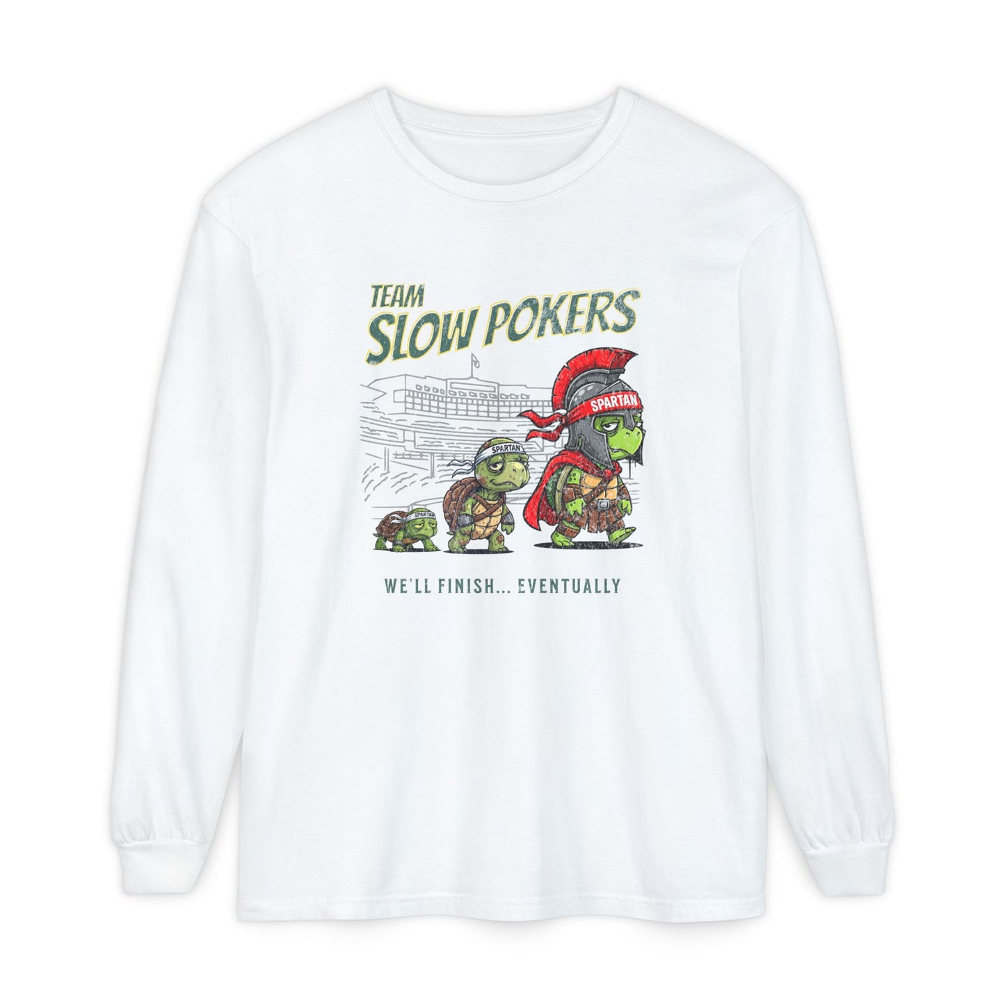 Spartan Slow Pokers Turtle Long Sleeve Tee | Front & Back Print