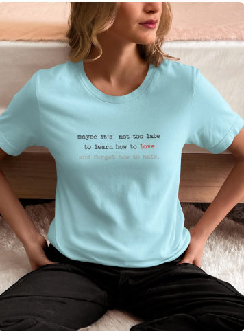 Love Quote Unisex Tee, Crazy Train Lyrics Graphic Shirt, Inspirational Short Sleeve Top