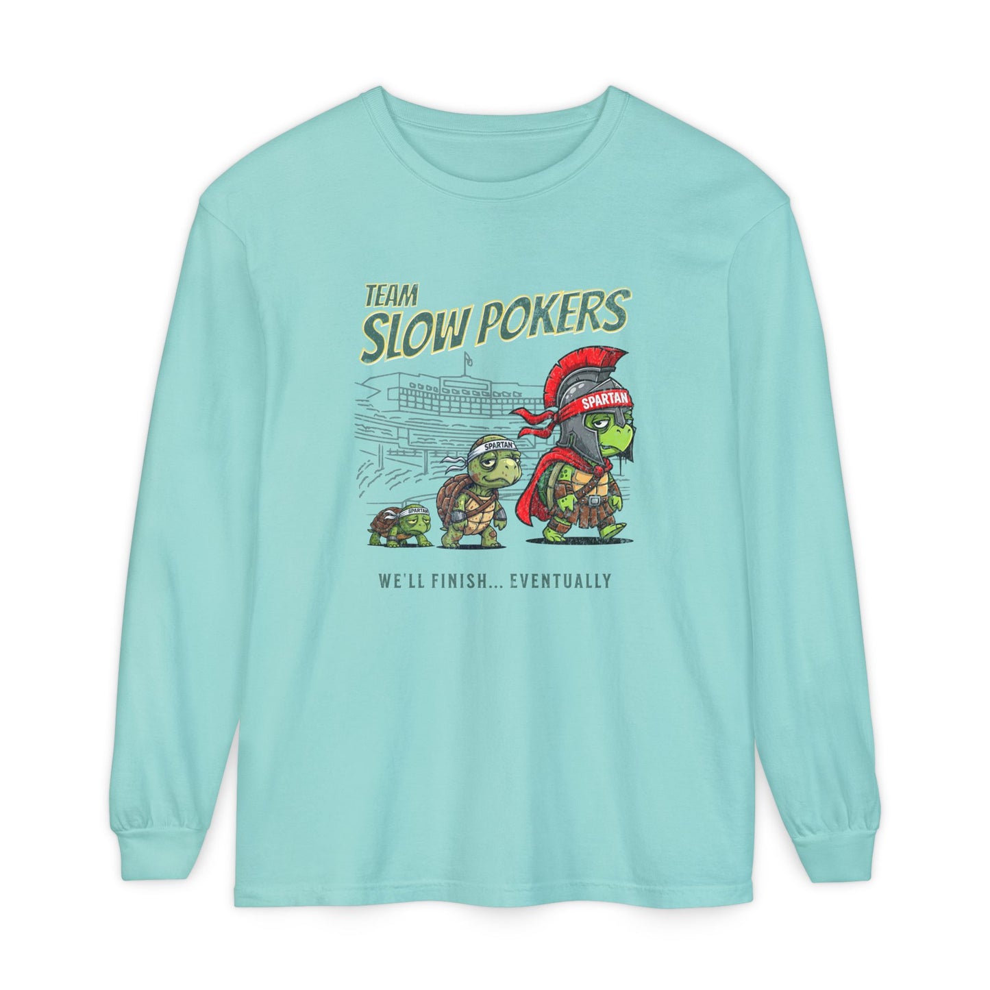 Spartan Slow Pokers Turtle Long Sleeve Tee | Front & Back Print