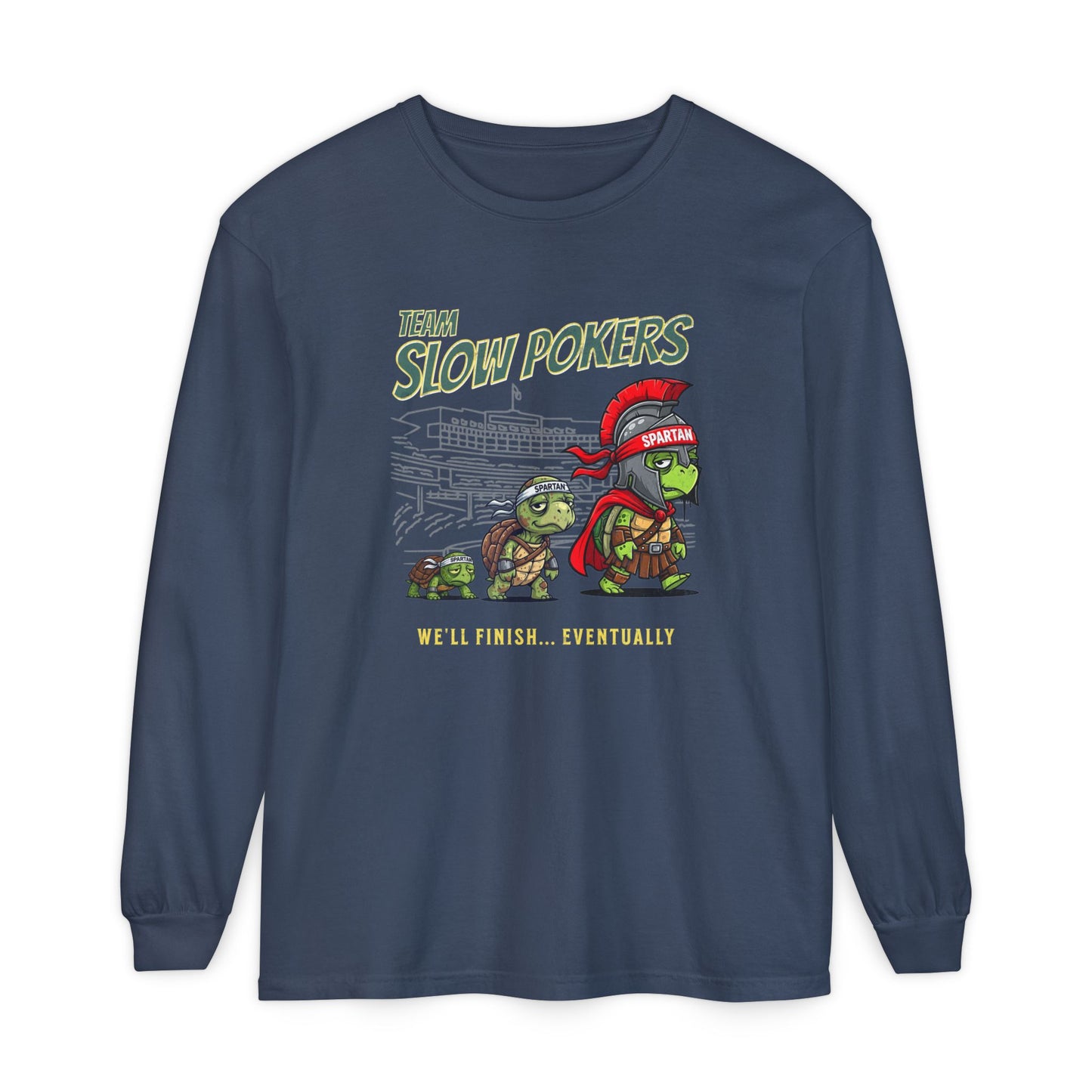 Spartan Slow Pokers Turtle Long Sleeve Tee | Front & Back Print
