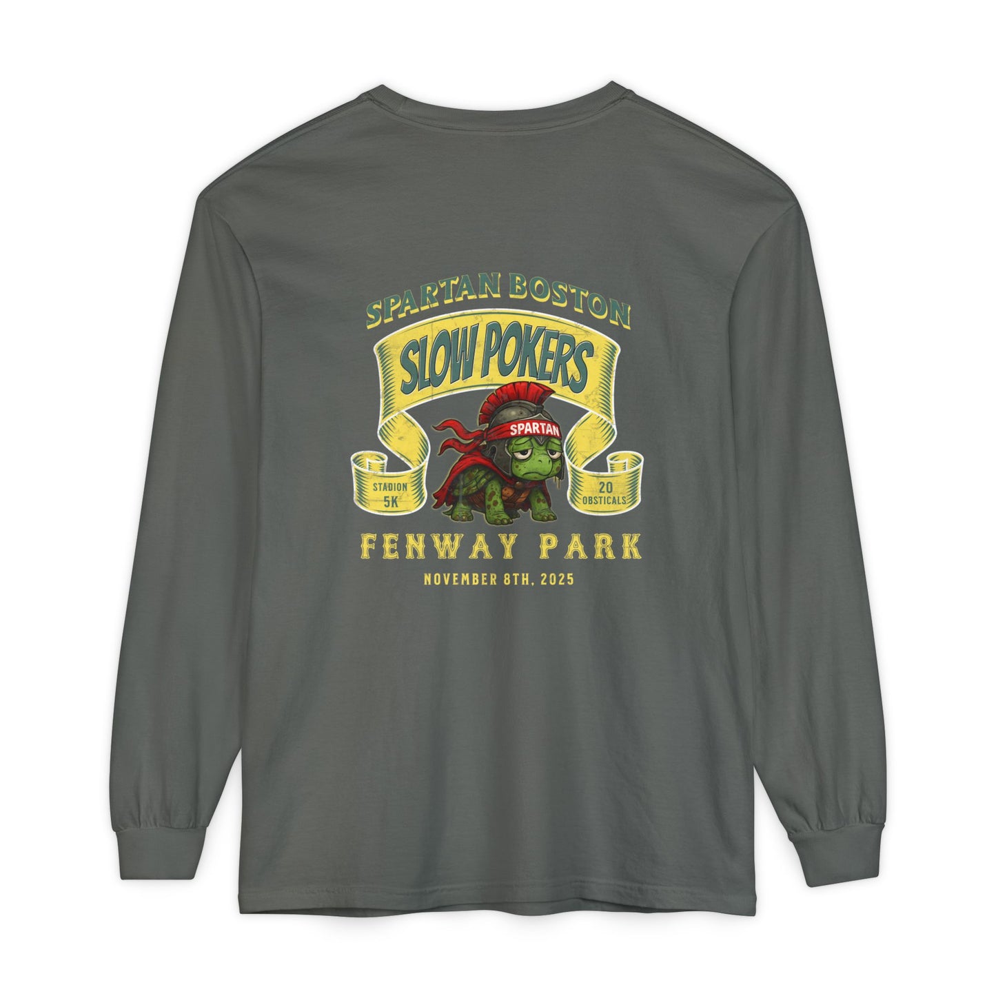 Spartan Slow Pokers Turtle Long Sleeve Tee | Front & Back Print
