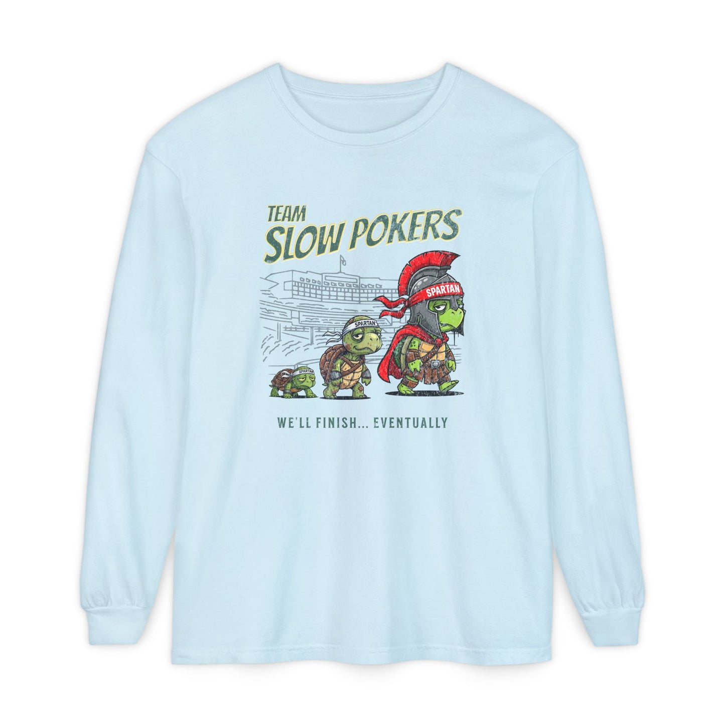 Spartan Slow Pokers Turtle Long Sleeve Tee | Front & Back Print