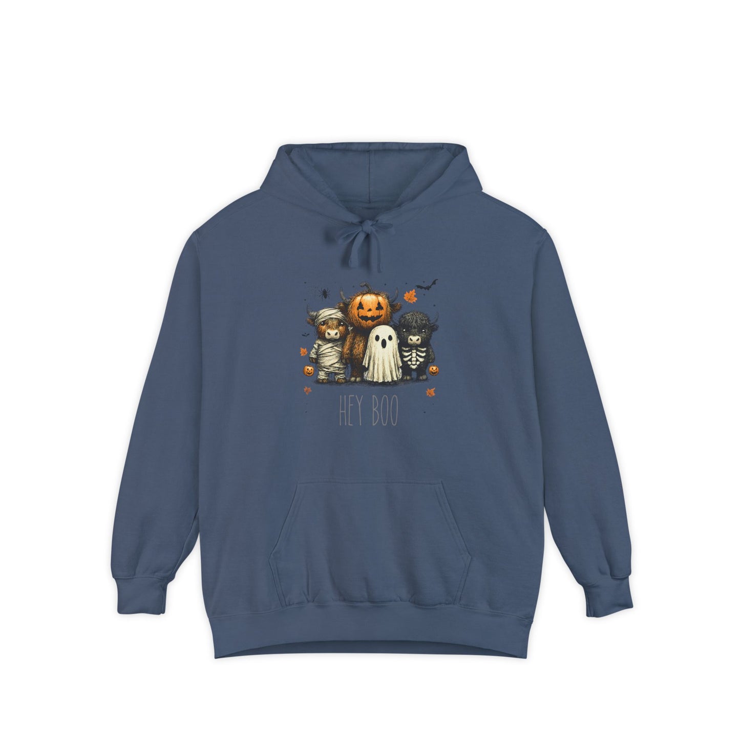 Highland Cow Halloween Hoodie, Comfort Colors 1567 Unisex Garment-Dyed Sweatshirt, Cute Costume Cow, Cozy Fall Hoodie