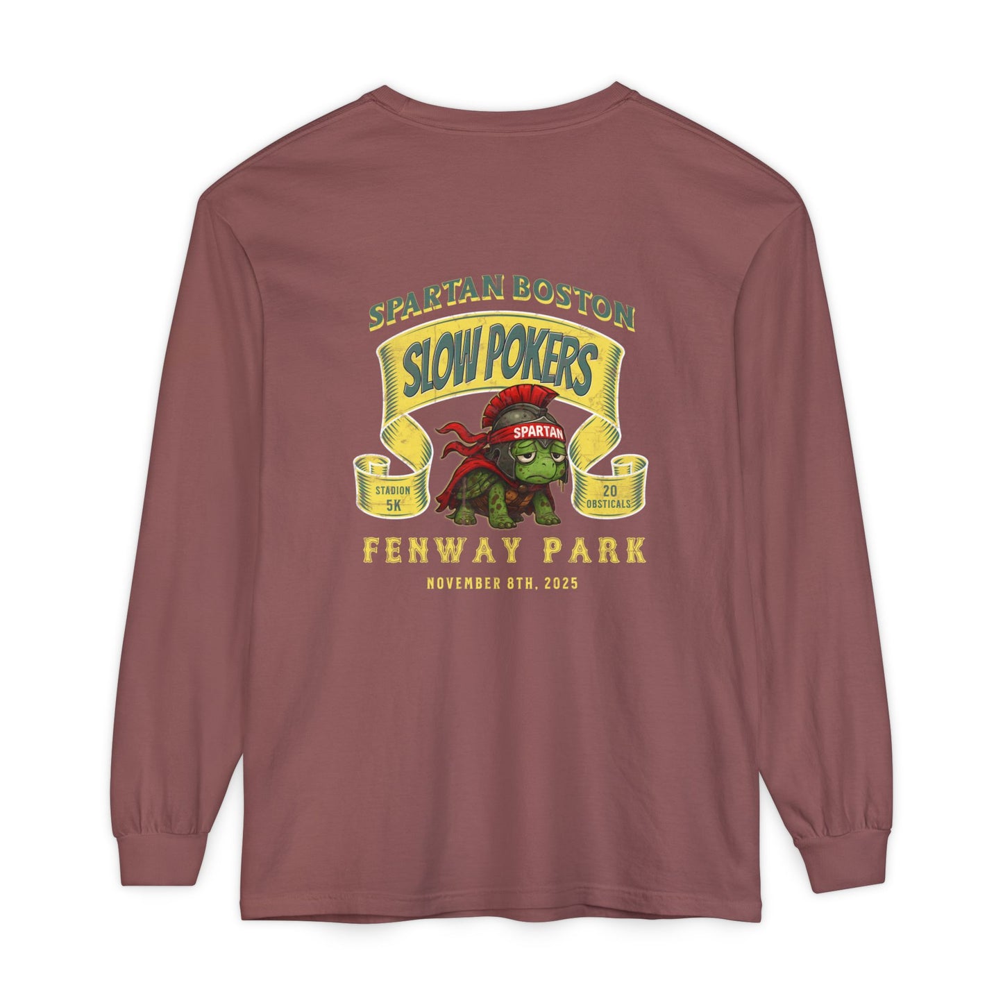 Spartan Slow Pokers Turtle Long Sleeve Tee | Front & Back Print