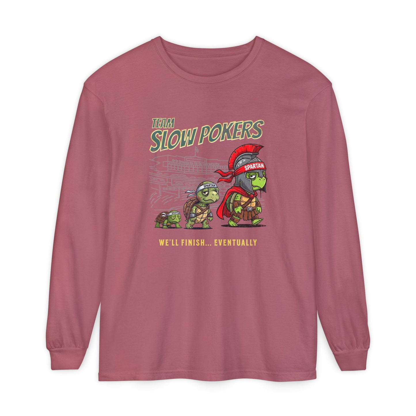 Spartan Slow Pokers Turtle Long Sleeve Tee | Front & Back Print