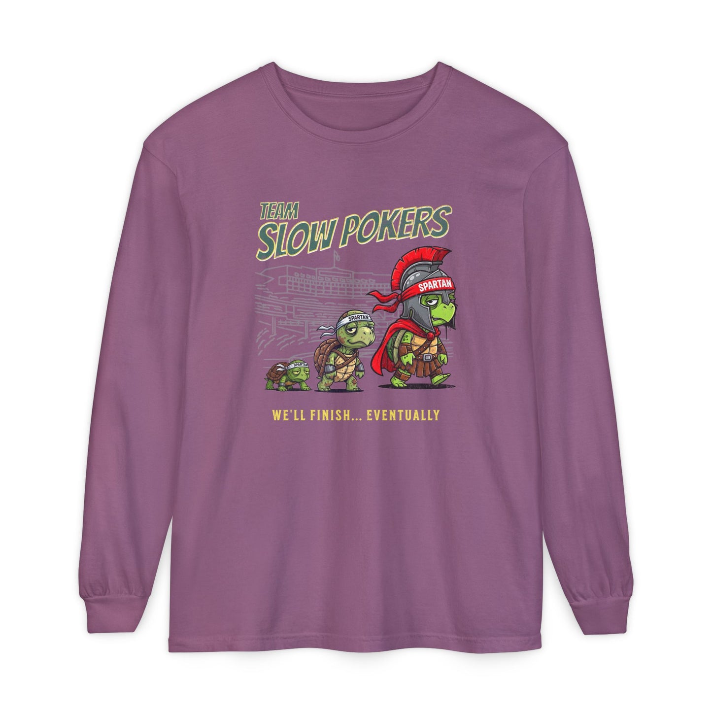 Spartan Slow Pokers Turtle Long Sleeve Tee | Front & Back Print