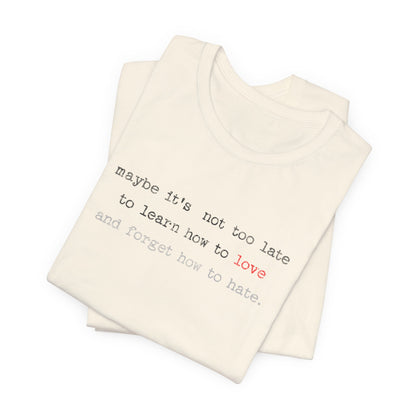 Love Quote Unisex Tee, Crazy Train Lyrics Graphic Shirt, Inspirational Short Sleeve Top