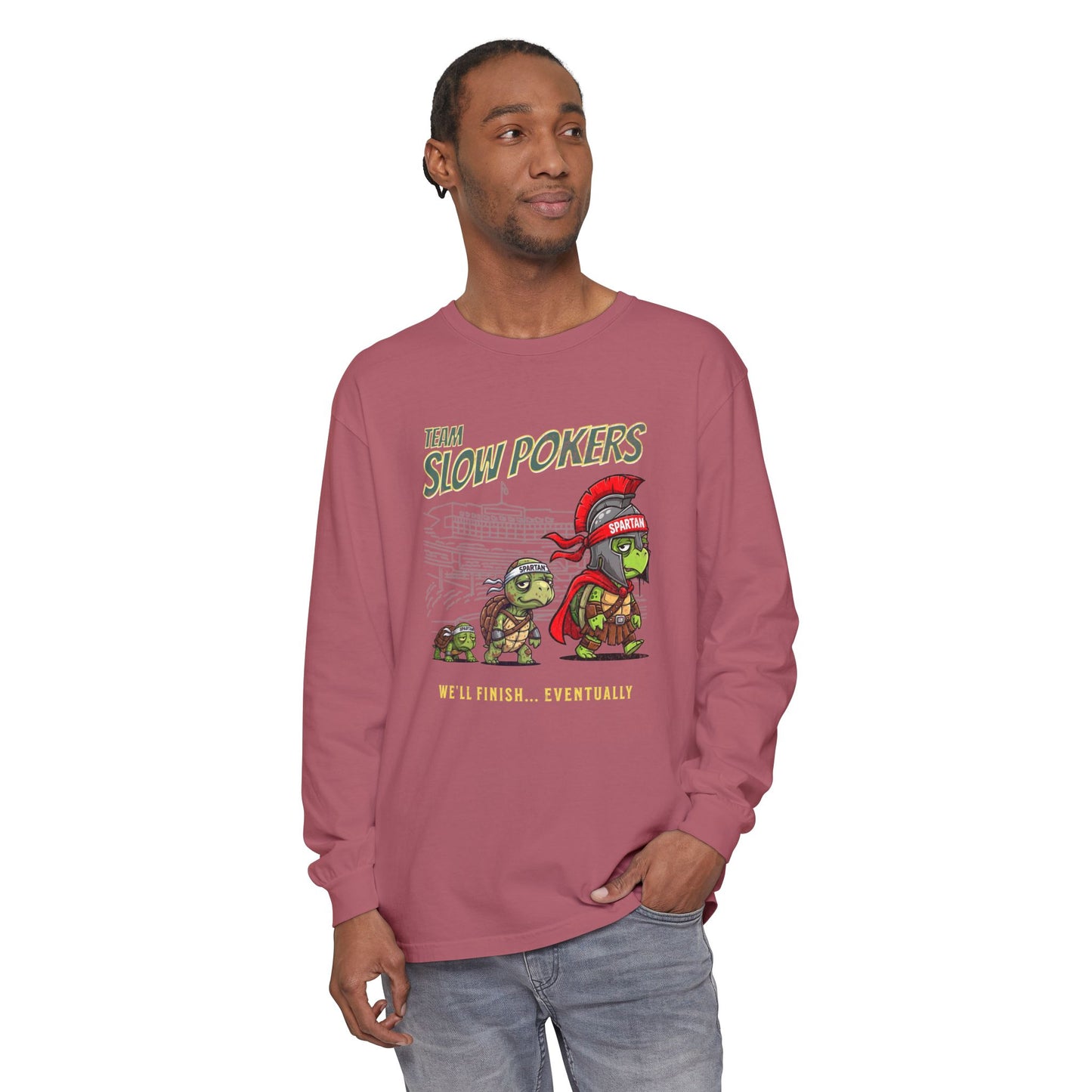 Spartan Slow Pokers Turtle Long Sleeve Tee | Front & Back Print