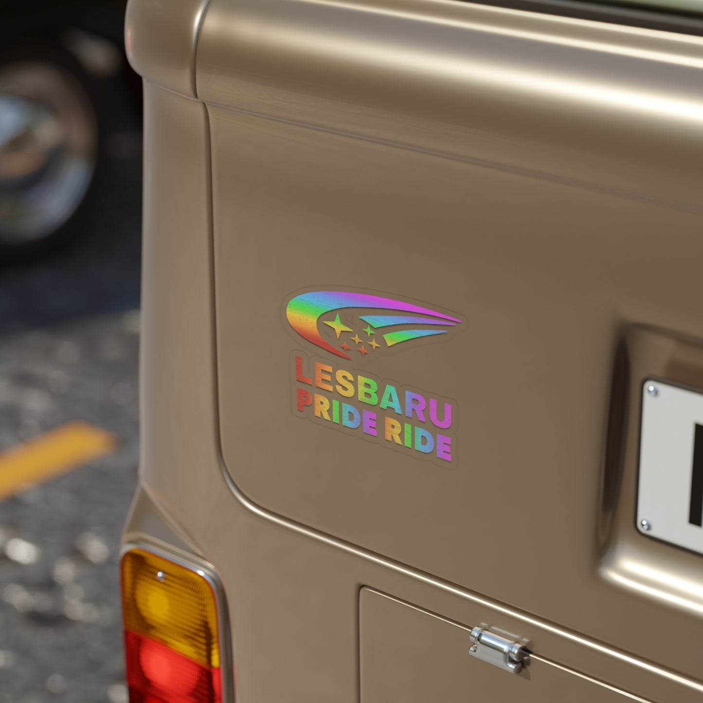 Lesbaru Pride Outdoor Clear Sticker, Subaru Enthusiasts, LGBTQ+ Car Decor, Die-Cut Decal, Vinyl Sticker