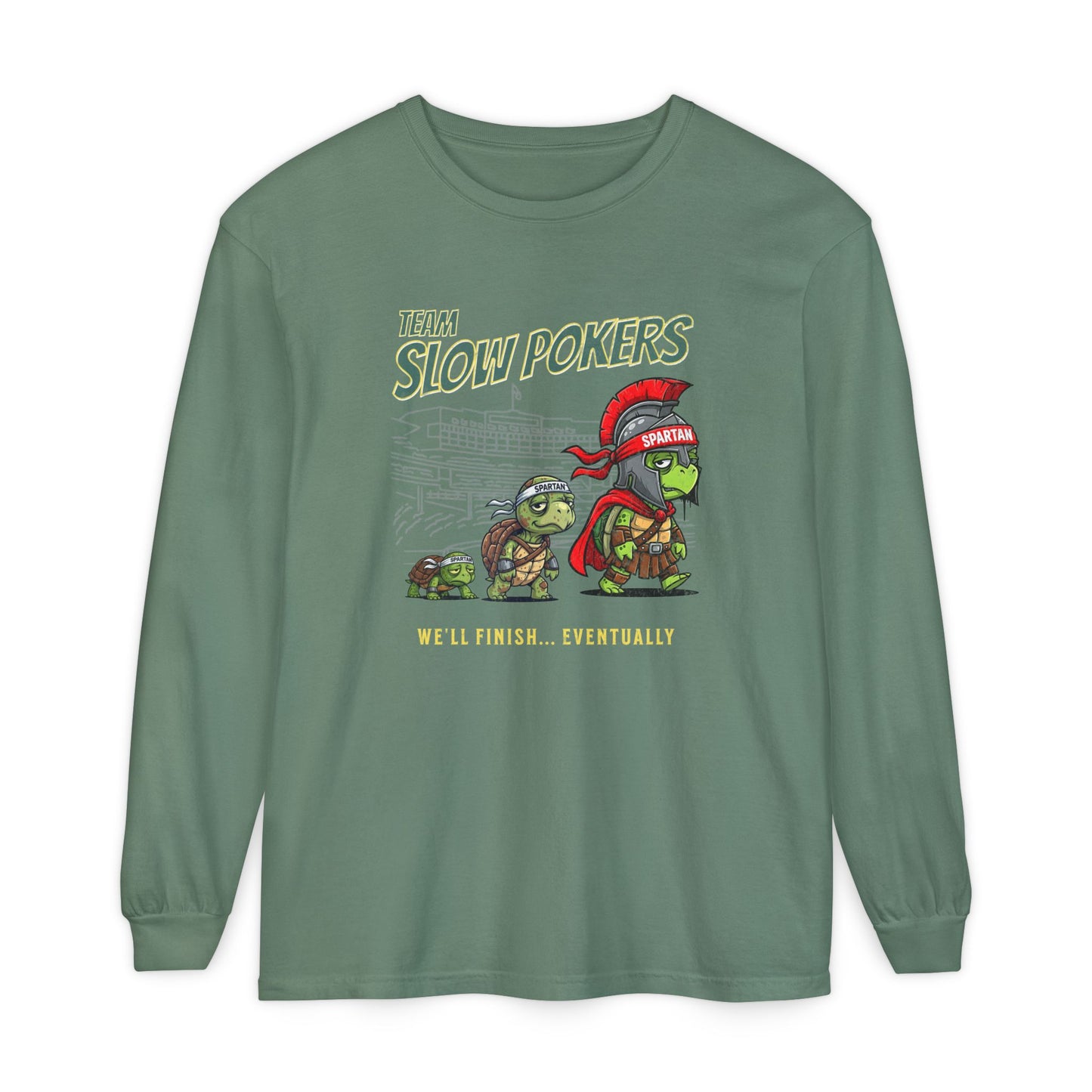 Spartan Slow Pokers Turtle Long Sleeve Tee | Front & Back Print