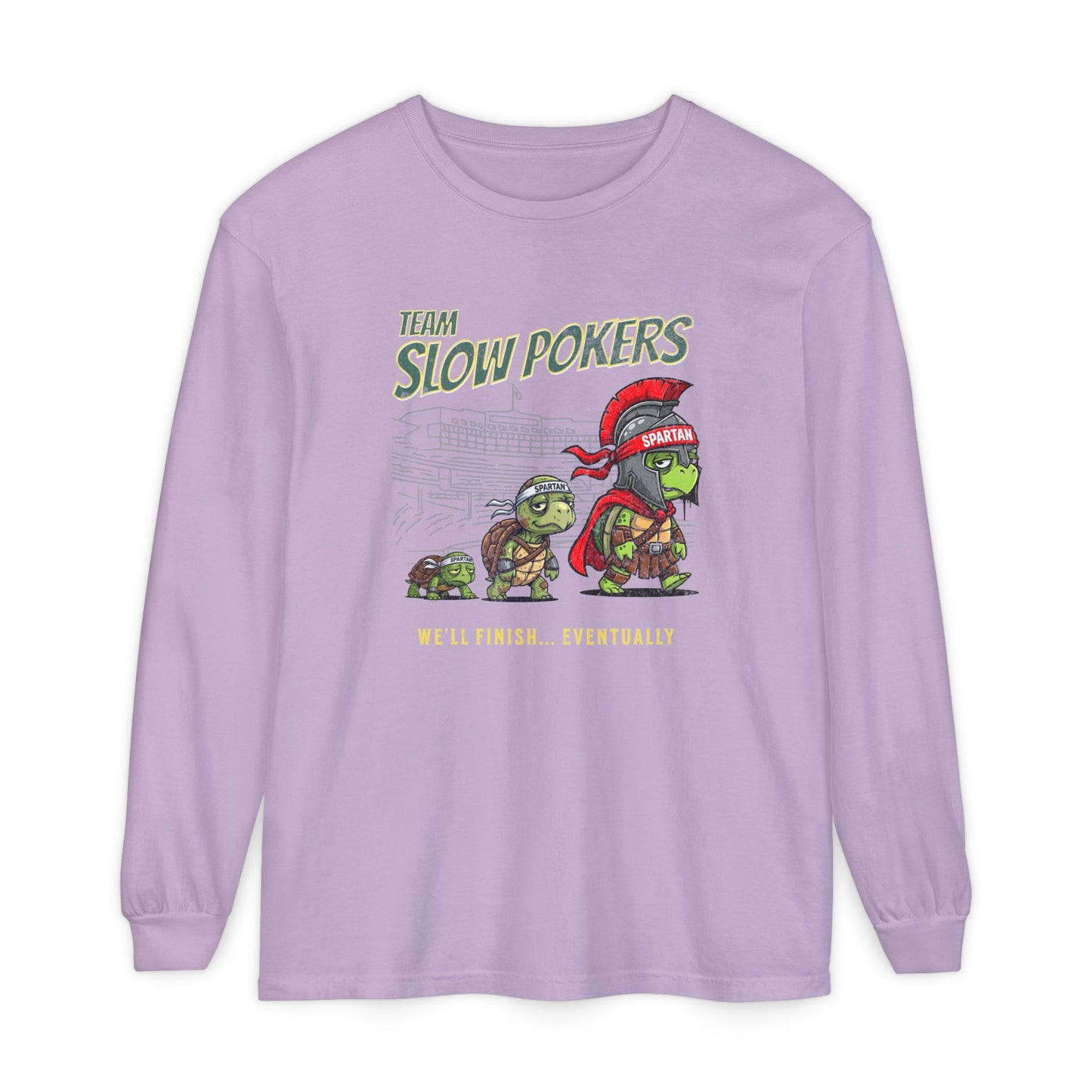 Spartan Slow Pokers Turtle Long Sleeve Tee | Front & Back Print